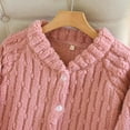 thumbnail image 6 of CQXIDFH Sleep Shirts for Women Oversized Coral Fleece Cardigan Long Sleeve Warm Flannel House Coat for Autumn Winter Comfortable Casual Sleepwear Loungewear & Nightwear, 6 of 9