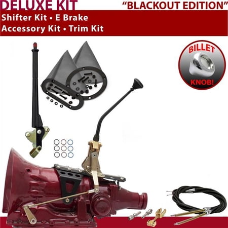 American Shifter 700R4 Shifter Kit Black 10 in. E Brake Cable Trim Kit for EF906