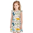 thumbnail image 1 of Fotbe Childish Dinosaur Vestido de Dormir para Niñas de 3 a 10 Años, Mangas Cortas, Estilo Princesa, Pijama Camisón con Mangas Voladas-Small, 1 of 6