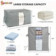 thumbnail image 4 of Spencer 2Pcs Foldable Storage Bag Clothes Blanket Large Capacity Quilt Closet Sweater Organizer Box Pouches (23.2"x16.1"x13.4", Blue-1), 4 of 10