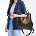 thumbnail image 1 of Women's Large Capacity Shoulder Bag | Fashion Handbag Tote | Brown Coffee PVC | Durable Lightweight | Versatile Travel Commuter Purse | 28x26x10 cm | Multi-Function | 1 Pack, 1 of 6