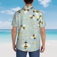 thumbnail image 4 of Balery Bees Camisas hawaianas de manga corta para hombre, camisas playeras de corte holgado, camisas de vacaciones con botones,Small, 4 of 7