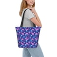 thumbnail image 6 of KLL Tote Bag for Women Blue Skull Leaf Print Shopping Grocery Reusable Bags for Office School Shopping Travel, 6 of 6