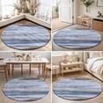 thumbnail image 4 of Round Rugs 5Ft, Blue Brown Ombre Round Area Rug Washable Indoor Throw Carpet, Vintage Shabby Blue Abstract Art Soft Non Slip Circle Rug for Cabinet Bathroom Home Decor Aesthetic, 4 of 8
