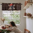thumbnail image 5 of Horror Skull Valances for Windows Farmhouse Kitchen Curtains Valances Rod Pocket Valance Curtains for Kitchen Windows Abstract Skeleton Wooden Vintage Window Valances for Bathroom Bedroom 60"x18", 5 of 6