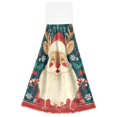 thumbnail image 7 of Haosy 2 Pack Kitchen Wash Cloths with Hanging Loops Absorbent Absorbent Quick Drying Hand Towels, Reindeer Dressed As Santa Claus, 7 of 7