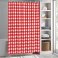 thumbnail image 6 of Shower Curtains for Bathroom-36"x72",Country Red Buffalo Plaid Waterproof Bath Curtain Grommet Shower Curtain Set with Hooks, 6 of 9