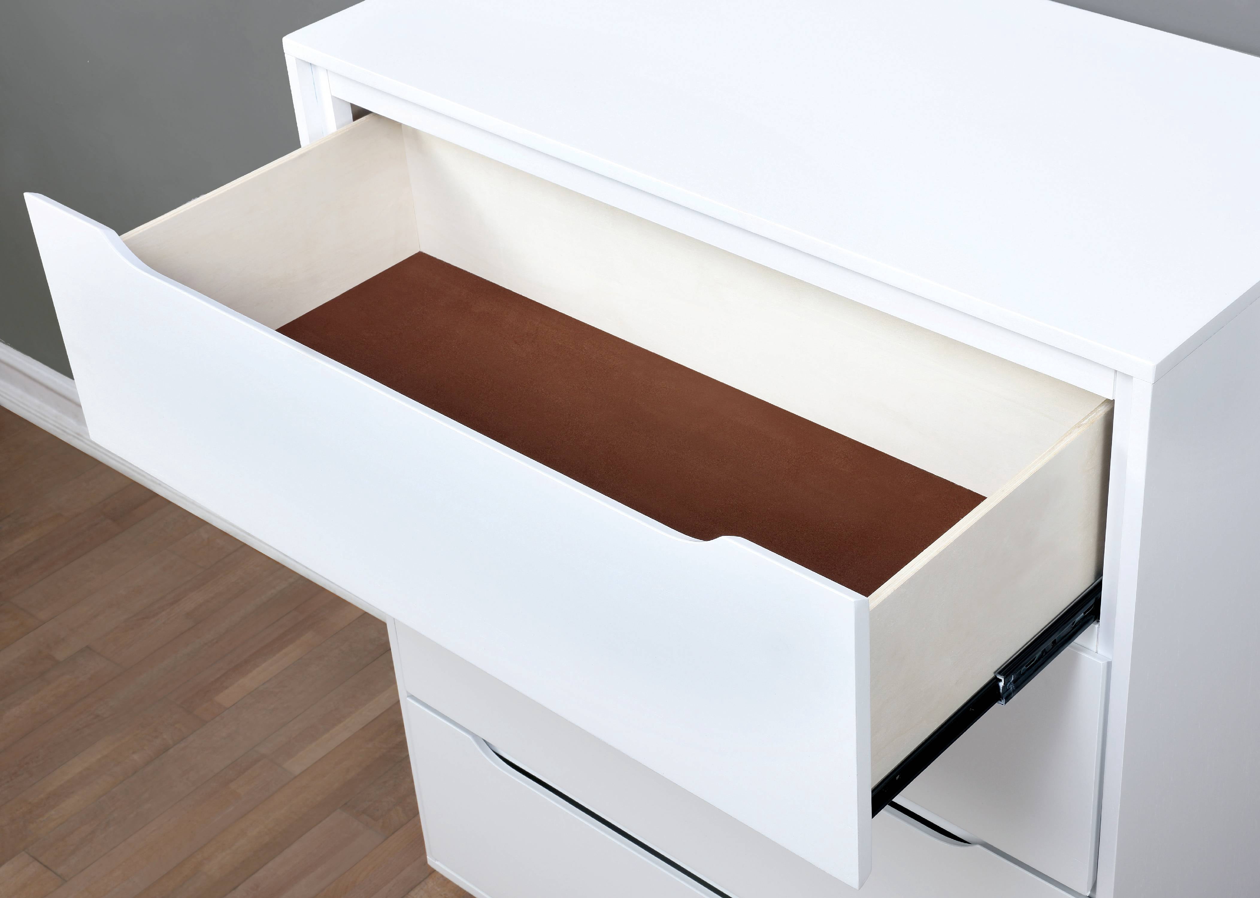 Farrah Mid-Century Wooden 4-Drawer Chest, Multiple Colors
