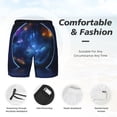 thumbnail image 2 of Kdxio Astronaut Print Men's Swim Trunks with Compression Liner 7 Inch Inseam Quick Dry Swim Shorts, 2 of 5