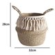 thumbnail image 2 of Bolsa Plegable Cesta colgante plegable hecha a mano Contenedor de lavandería con borlas blancas largas (L) Wdftyju Libre de BPA, 2 of 2