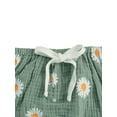 thumbnail image 3 of Girl’s Daisy Flower Printed 2Pcs Clothes Suit, Sleeveless Ruffled Hem Tank Top, 3 of 6