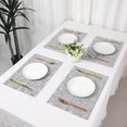 thumbnail image 7 of REGALWOVEN Set of 6 Placemats, Vinyl Placemats for Kitchen Dining Table Decor Washable Heat Resistant Table Placemats Wipeable Table Mat Light Gray 18*12in, 7 of 7