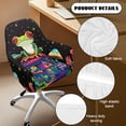 thumbnail image 5 of Whosucclay Frog Mushroom Daisy Star Print Swivel Armrest Curved Back Cover, Washable Home Office Desk Chair Covers, Dustproof Stretch Wingback Dining Chair Cover Protector, for Vanity Living Room, 5 of 7