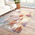 thumbnail image 1 of Coastal Rugs for Living Room Bedroom - Shell Rug 5x8 - Starfish Carpet for Home Decor - Washable Non Slip Patterned Indoor Large Area Rug - Soft & Low Pile (ZL&852), 1 of 7