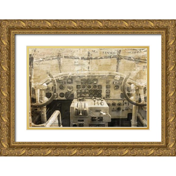 Murdock, Ramona 14x11 Gold Ornate Wood Framed with Double Matting Museum Art Print Titled - Concord Cockpit