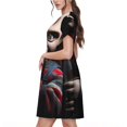 thumbnail image 4 of Lsque Chucky Print Women's Casual Dress T-Shirt Summer Short Sleeve Scoop Neck Swing Dresses, 4 of 7