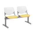 thumbnail image 3 of KFI Studios KOOL 2 Seat Reception Bench, White Back, Yellow Seat, 3 of 5