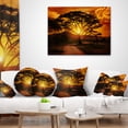 thumbnail image 3 of Designart African Sunset with Lonely Tree - African Landscape Printed Throw Pillow - 16x16, 3 of 4