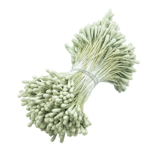 1 ramo de flores Flores artificiales Estambres DIY con dos cabezas para verde claro