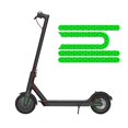 thumbnail image 2 of Accesorios para bicicletas Etiqueta engomada protectora de la cubierta del neumático de la rueda reflectante para Xiaomi M365 Pro Green Barbie Nuevos Originales, 2 of 9
