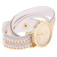 thumbnail image 3 of Las cuero de que envuelven el reloj del el rhinestone blanco Sunnimix Reloj de mujer, 3 of 8
