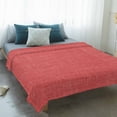 thumbnail image 4 of Vintage Coral Red Blanket Soft Cozy Warm Throw Blanket for Couch, Plush Fuzzy Flannel Fleece Blankets for Sofa, Farmhouse Retro Solid Color Linen Texture Bed Blankets Gifts for Men, 50"x80", 4 of 9