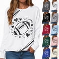thumbnail image 2 of Godom Oversized Sweatshirt for Women Rugby Graphic Pullover Long Sleeve Drop Shoulder Fleece Sweatshirt, 2 of 7