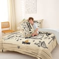 thumbnail image 4 of Catabedysis Sketch Camping Full Size Comforter Sets,Camper Tent Print Bedding Comforter Set For Boys,Multicolor,Light Gray Reversible,3-Piece,1 Comforter and 2 Pillowcases, 4 of 7