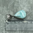 thumbnail image 5 of Real 925 Sterling Silver Pendant For Men Women, Genuine Pear Larimar Cabochon Blue Gemstone Amazing Handcrafted Pendant For Her Him, 5 of 6