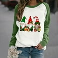 thumbnail image 2 of asdoklhq Christmas Long Sweaters for Women Casual Long-sleeved Pullover Round Neck Fashion Printed Top Green 2X, 2 of 4