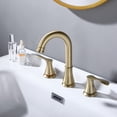 thumbnail image 3 of Adorer Bathroom Faucet for Sink 3 Hole with Pop-up Drain, 2 Handle 8 inch Brass Widespread Bathroom Sink Faucet, Brushed Gold Basin Faucet Taps Mixer, 3 of 7