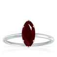 thumbnail image 1 of GemsNY July Birthstone - Dainty Marquise Four Prong Ruby Solitaire Ring (Grade - AA | 2.00cts.), 1 of 4