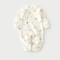 thumbnail image 2 of mgoYE Preemie Baby Boy Clothes Infant Boys Girls Clothes Set Newborn Baby Romper Hat Ribbed Knit Long Sleeve Button Solid Bodysuit Jumpsuit Size 12-18 Months, 2 of 6