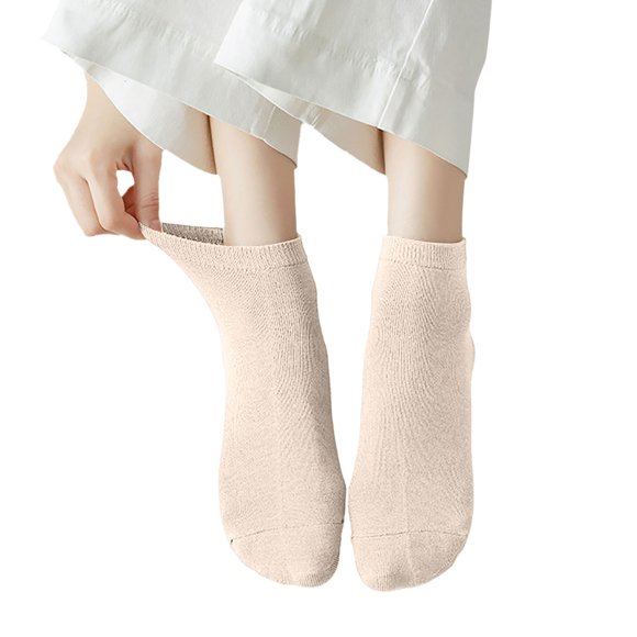 MIASHUI Women's Seamless Ankle Socks Comfortable Low Cut Socks for Women Breathable Everyday Socks Beige