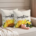 thumbnail image 6 of Outdoor Pillow Covers 18x18 Set of 2, Sunflowers Waterproof Patio Throw Pillow Covers for Couch Sofa Chair, Farmhouse Bees Vintage Sunshine Summer Decorative Pillowcases for Throw Pillows, 6 of 9