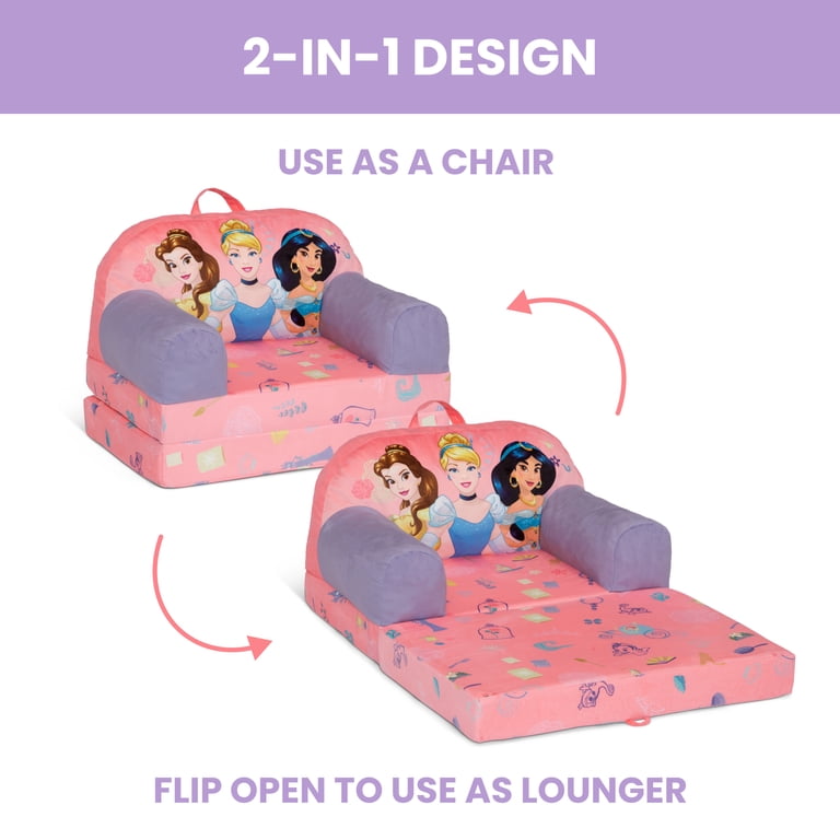 Delta Children Disney Princess Cozee Buddy Flip-Out Chair, Pink photo 3