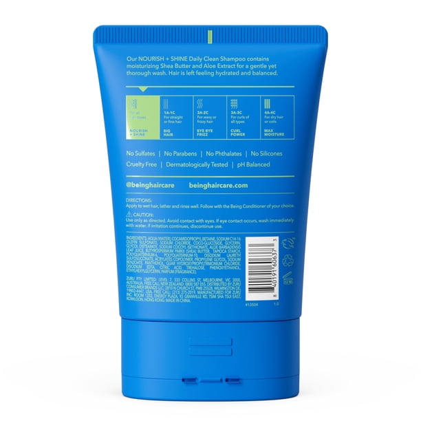 being NOURISH + SHINE Daily Clean Shampoo with Shea Butter and Aloe Extract 354 mL