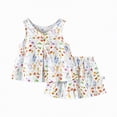 thumbnail image 4 of CAUYDY Toddler Girl Clothes Layered Ruffle Top Floral Shorts Cute Toddler Girls Summer Outfits 2Pcs Clothing Set for Kids Summer Pjs Set (Sizes 18-24 Months,H03-White), 4 of 4