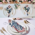thumbnail image 3 of 250 Anniversary USA Flag Cloth Napkins, Statue of Liberty Wooden Washable and Reusable Dinner Napkins Set of 2, Table Napkin for Kitchen Party Birthday Wedding Hotel Housewarming 20"x20", 3 of 9