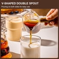 thumbnail image 5 of Baalaka Espresso Cup with Wood Handle - Double Spout & V-Mouth Glass, Dual Scale 3.5oz Milk Frother for Latte/Cappuccino, 5 of 8