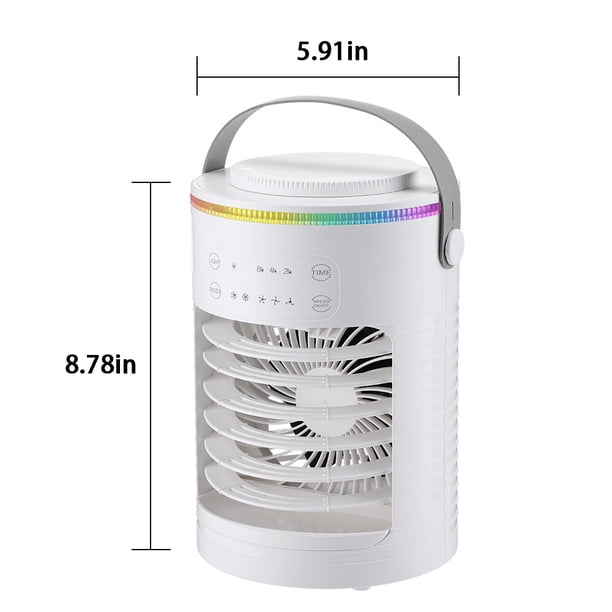 Climatiseur portable 1200 ml, refroidisseur d'air par évaporation, ventilateur oscillant 120°, 3 vitesses et minuterie 2/4h pour la maison, le bureau, la chambre Climatiseur portable 1200 ml, refroidisseur d'air par évaporation, ventilateur oscillant 120°, 3 vitesses et minuterie 2/4h pour la maison, le bureau, la chambre