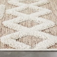 thumbnail image 4 of Well Woven Cenar 5'3" x 7'3" Beige Hi-Low Diamond Moroccan Area Rug, 4 of 8