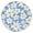 Blue Daisy Flower, variant on Blue Daisy Flower Green Leaves Pattern Round Fitted Tablecloth with Elastic Edge,Dining Table Cover Waterproof,Outdoor Round Tablecloth for Camping,Dining,Indoor and Outdoor