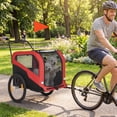 thumbnail image 2 of Aosom 2-in-1 Dog Bike Trailer, Pet Stroller with Hitch for Large Dogs, Red, 2 of 9