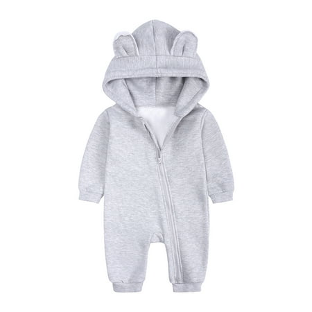 

Gubotare Baby Winter Romper Baby Rompers Newborn Baby Boys Girls Romper Jumpsuit Cotton Linen Sleeveless Ruffled Bodysuit Infant Spring Summer Clothes Outfits Gray 9-12 Months