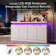 thumbnail image 3 of Armario de Cocina, Gabinete de Almacenamiento para Cocina con Luz LED y Toma de Corriente, 4 Puertas, 3 of 9