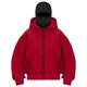 thumbnail image 4 of Chaqueta deportiva de invierno de color liso para niños, de manga larga, con capucha, informal, con cremallera y bolsillos, de poliéster, 4 of 7