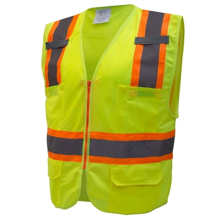 - RK Safety Two Tone High Visibility Safety Vest- ANSI Class 2 - Neon Yellow / Extra Large