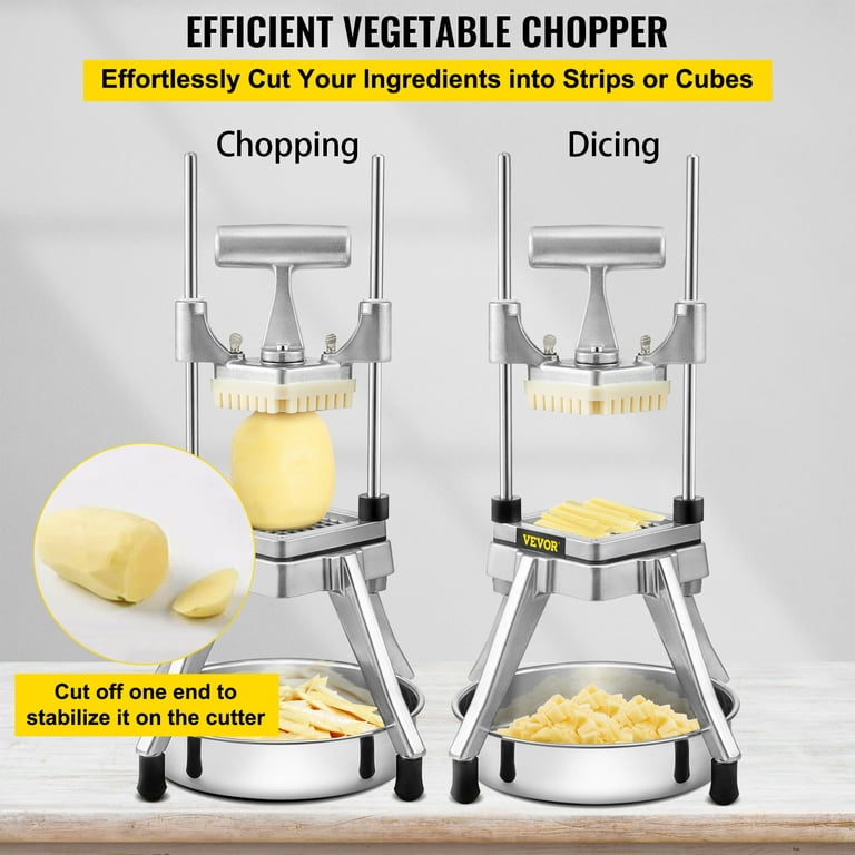 BotaBay Commercial Vegetable Fruit Chopper 1/4″&3/8″ Blade Heavy Duty  Professional Food Dicer Kattex French Fry Cutter Onion Slicer Stainless  Steel
