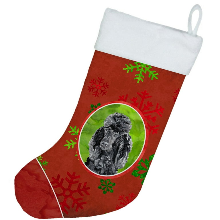 Black Standard Poodle Christmas Stocking Black Standard Poodle Christmas Stocking